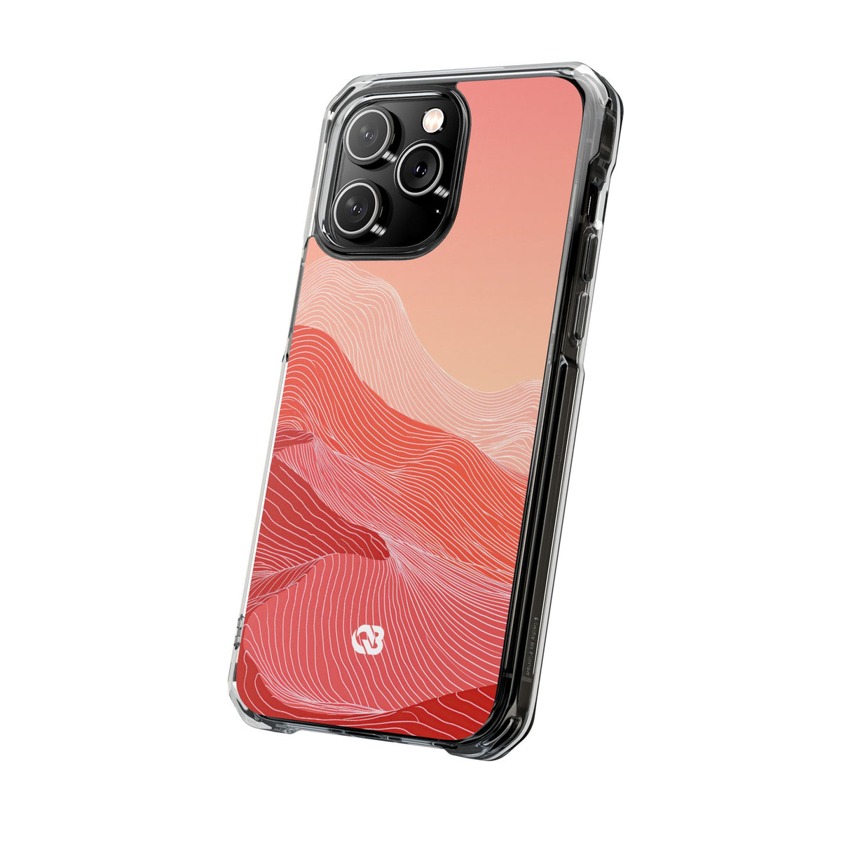 Coral Ridge Contours · Clear Impact Magnetic Phone Case for iPhone · Red
