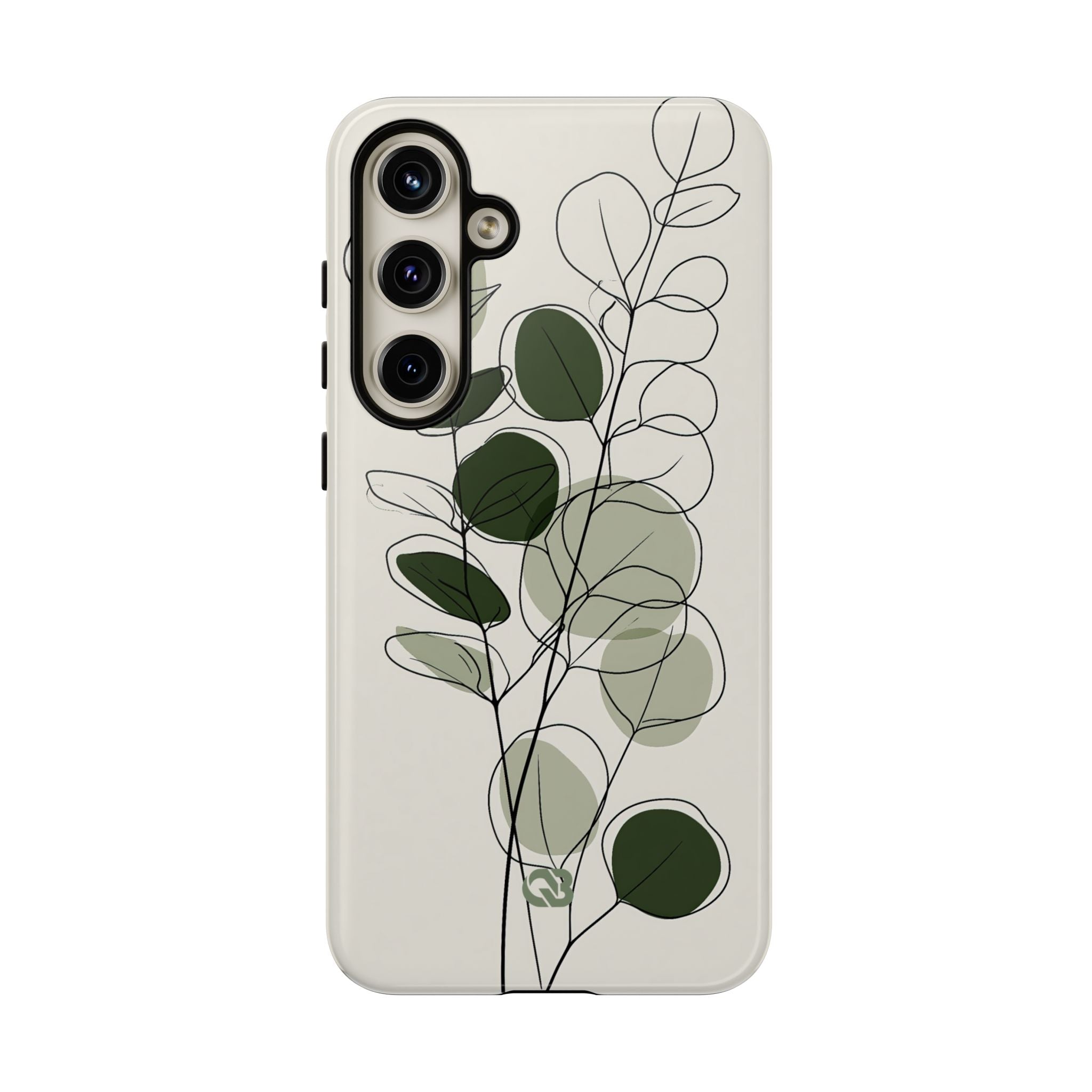 Green Tough Phone Case for Samsung - Muted Eucalyptus Sketch