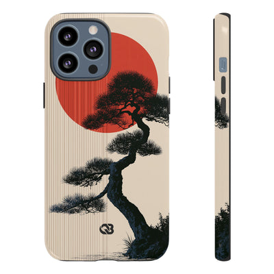 Crimson Sun Bonsai · Tough Phone Case for iPhone · Beige