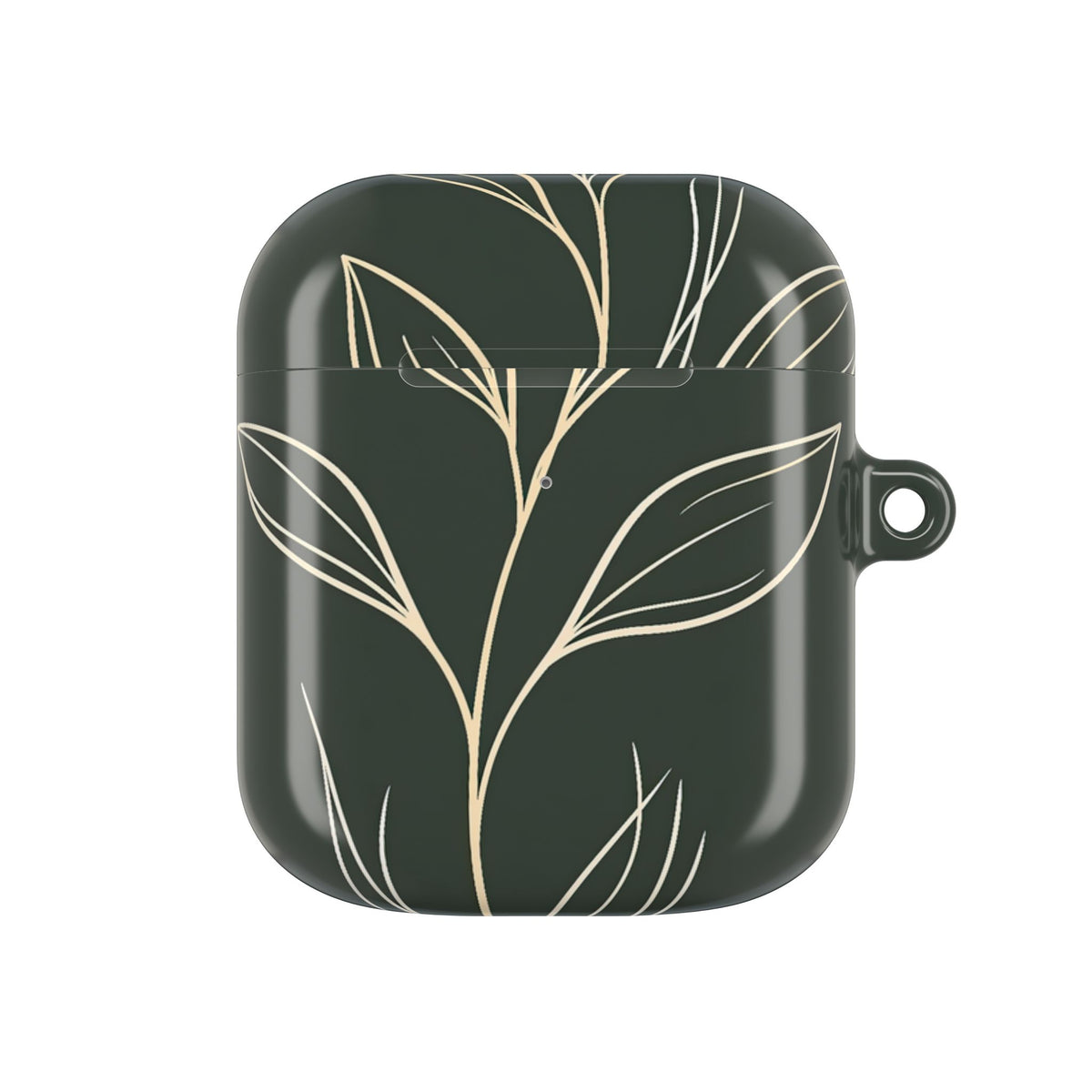 Minimal Botanical Stem · Hard Case for AirPods & AirPods Pro · Green