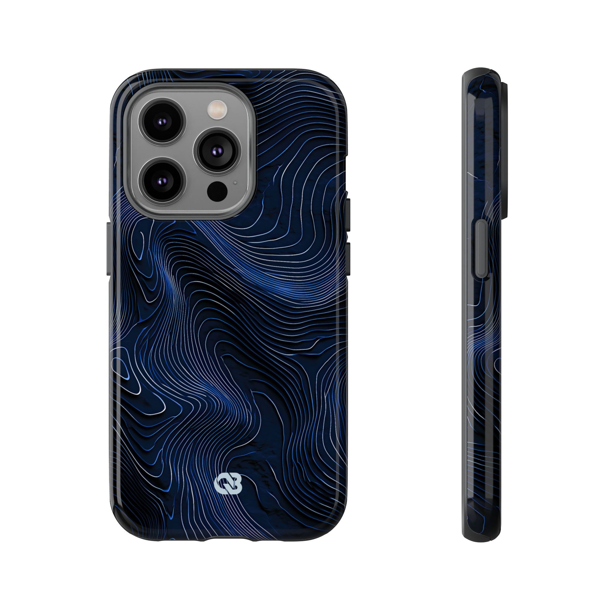 Blue Tough Phone Case for iPhone - Cobalt Contour Ridge