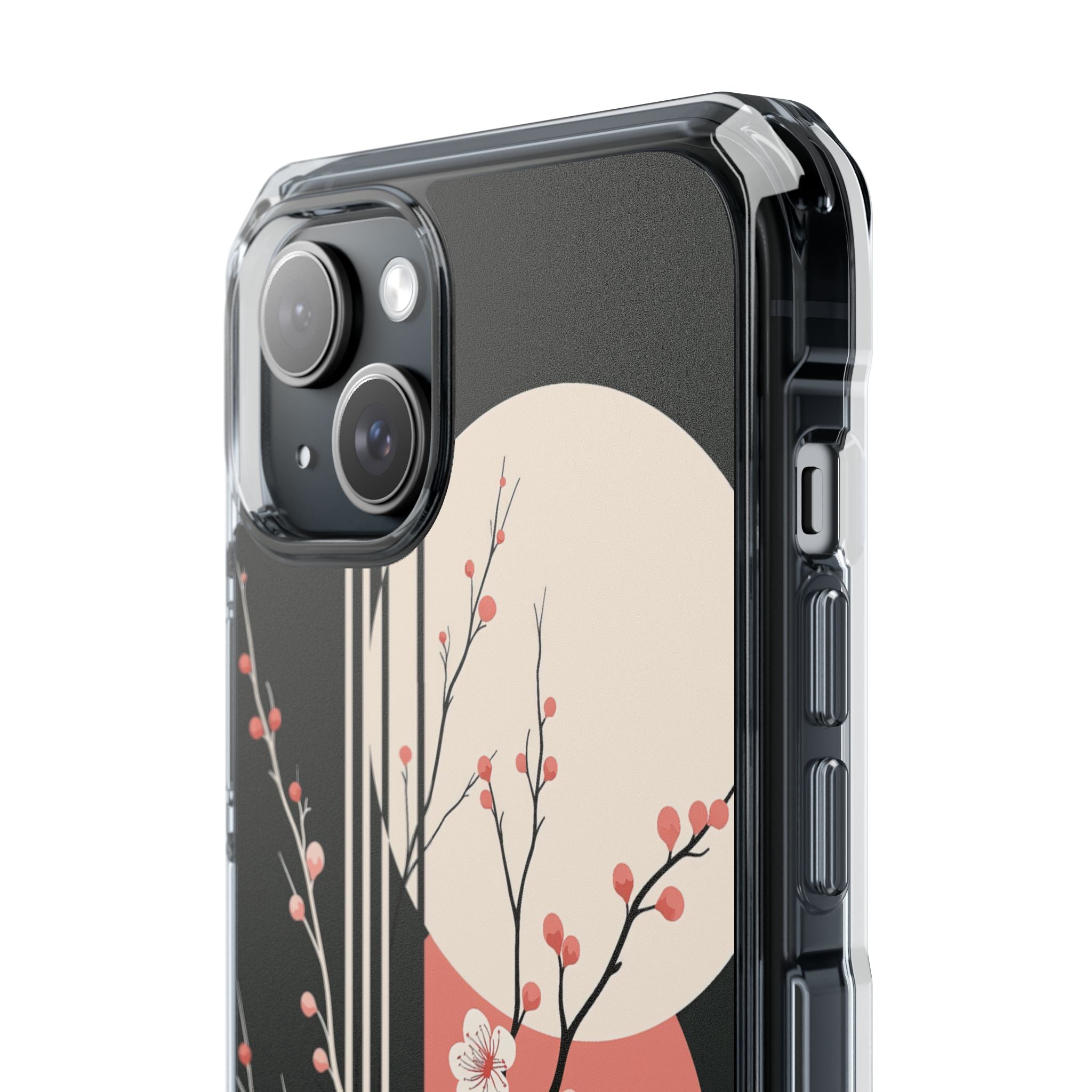 Black Impact MagSafe Phone Case for iPhone - Kyoto Midnight Blossom