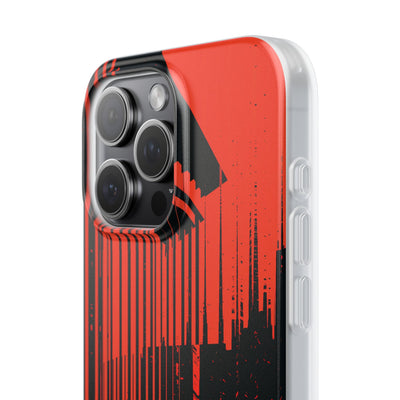 Red Lite Phone Case for iPhone - Crimson Brutalist Distortion