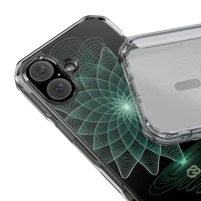 Green Impact MagSafe Phone Case for iPhone - Cyan Signal Bloom