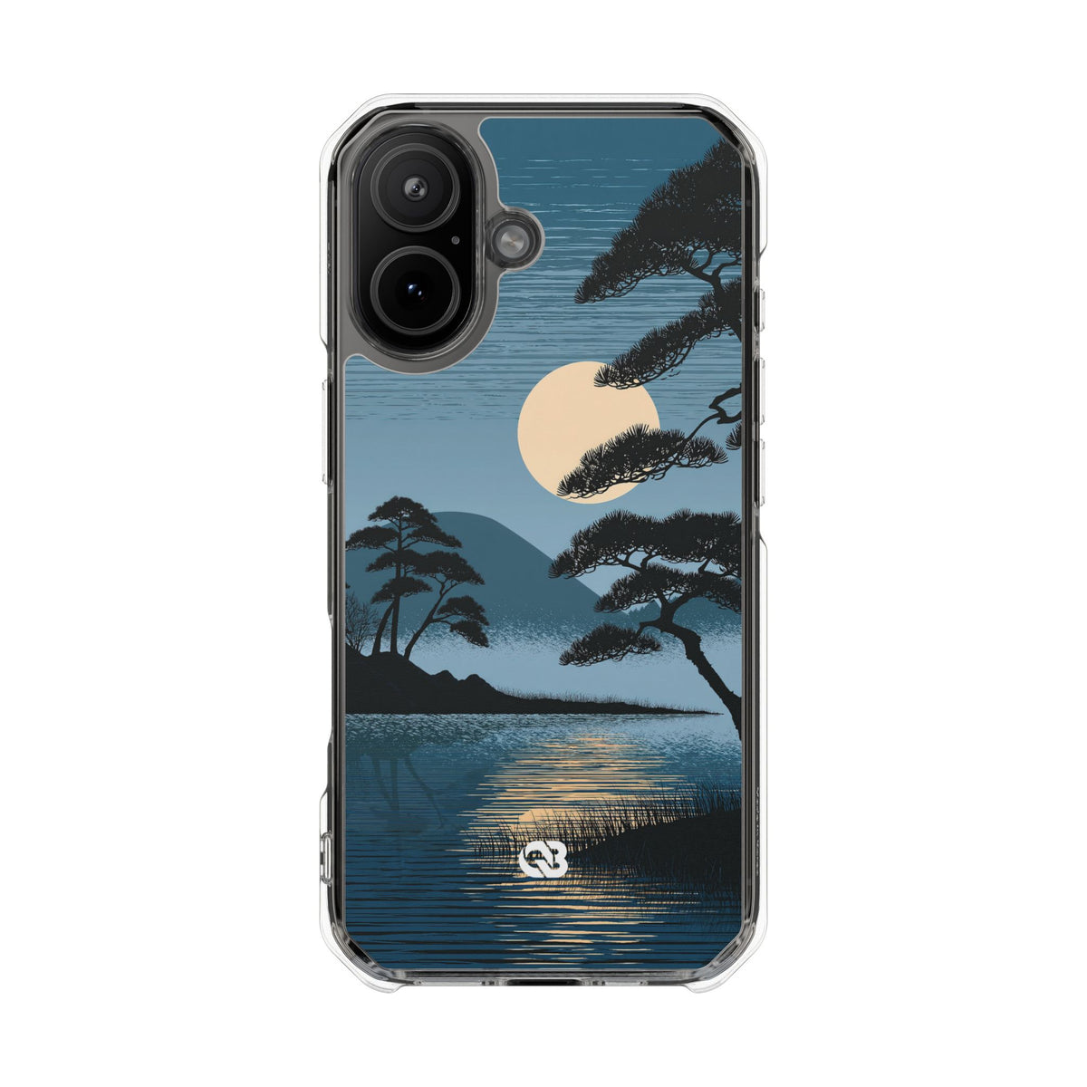 Moonlit Pine Horizon · Clear Impact Magnetic Phone Case for iPhone ·  Blue