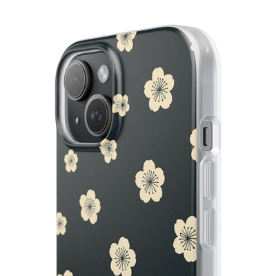 Teal Lite Phone Case for iPhone - Obsidian Cream Petals