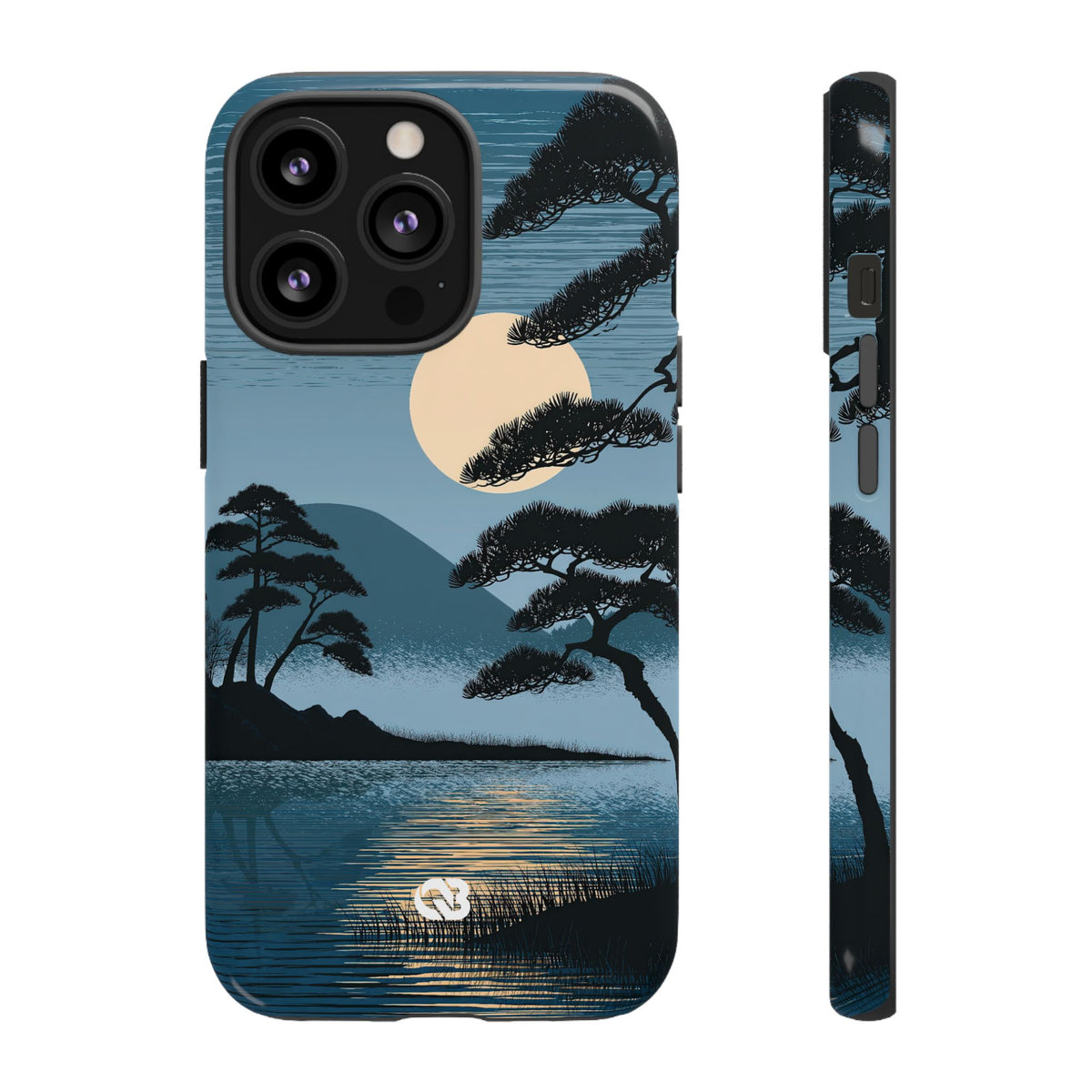 Moonlit Pine Horizon · Tough Phone Case for iPhone · Blue