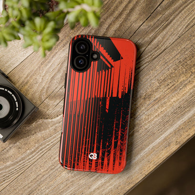 Red Tough Phone Case for iPhone - Crimson Brutalist Distortion