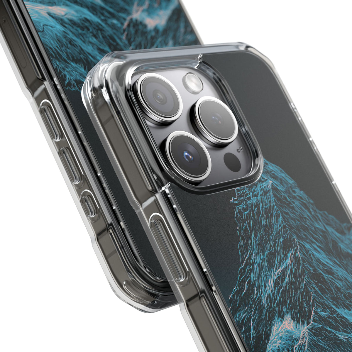 Glacial Alpine Peak · Clear Impact Magnetic Phone Case for iPhone · Blue