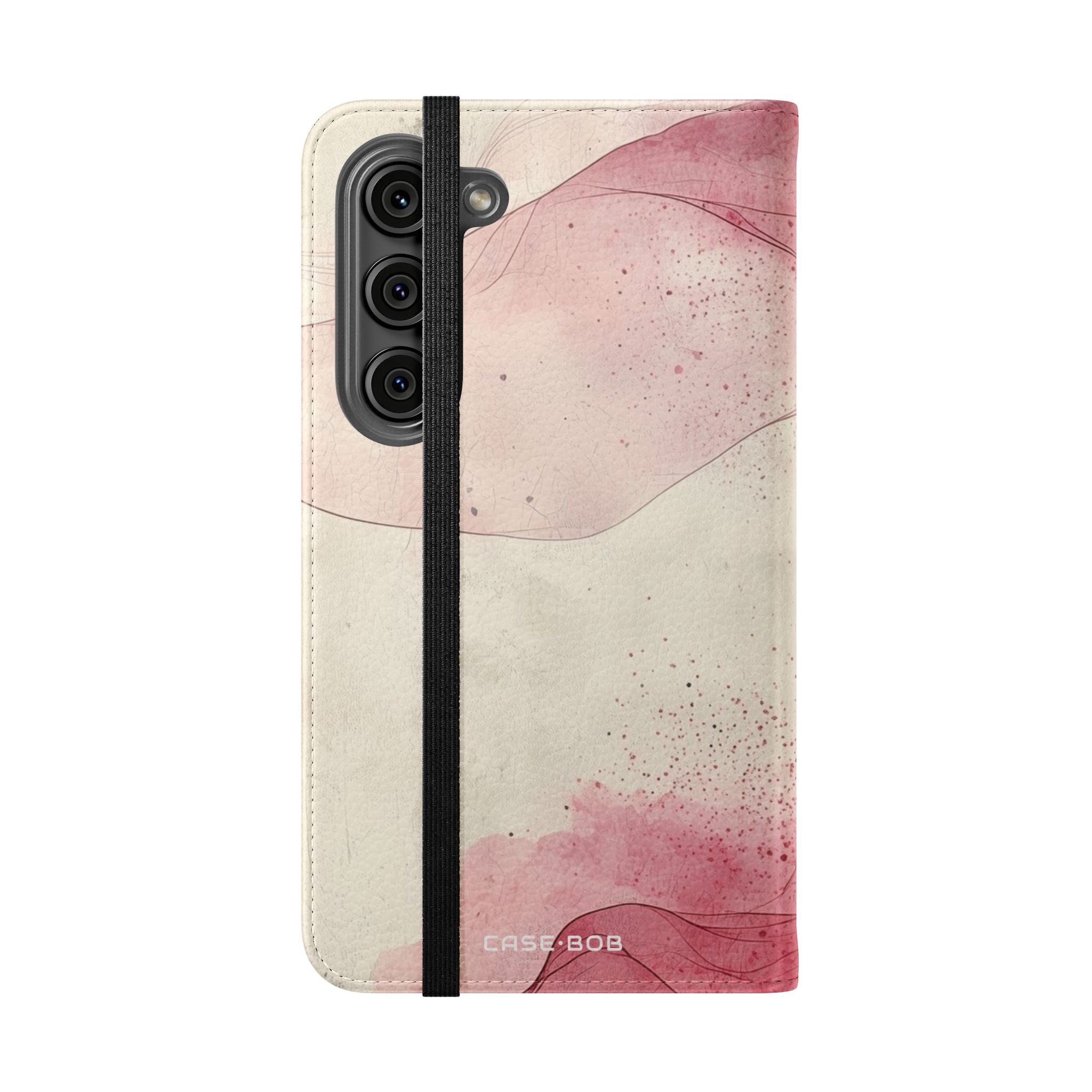 Crimson Ribbon Waves - Samsung S23 Case - Wallet