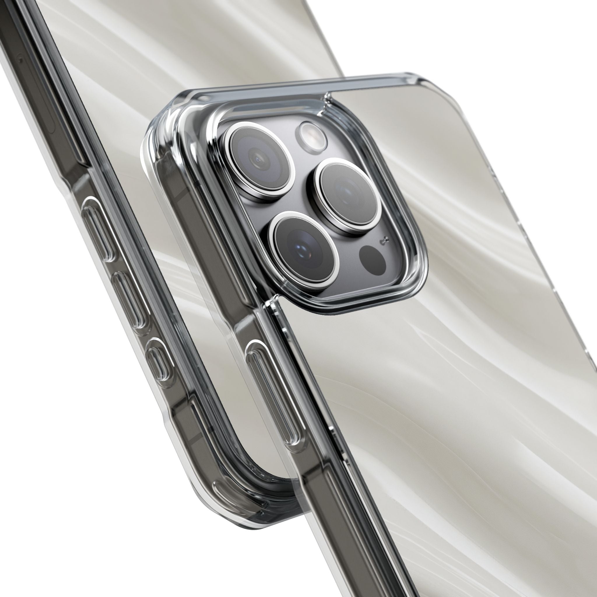 White Impact MagSafe Phone Case for iPhone - Polished Ivory Wave