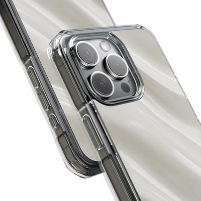 White Impact MagSafe Phone Case for iPhone - Polished Ivory Wave
