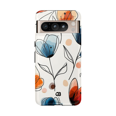 Ink Watercolor Tulips · Tough Mobilskal för Google Pixel