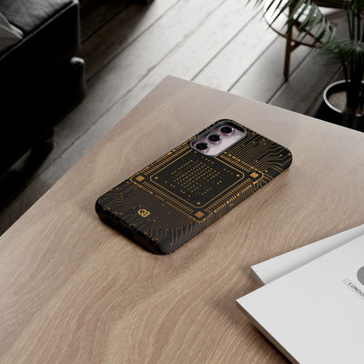 Gold Tough Phone Case for Samsung - Cyber Gold Processor
