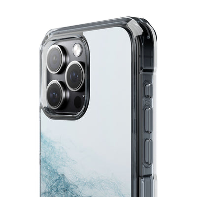 Teal Impact MagSafe Phone Case for iPhone - Cyan Vector Lattice