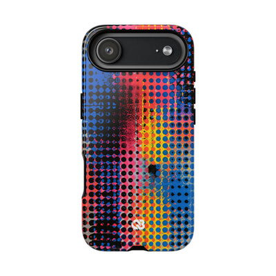 Chromatic Halftone Grid · Tough Phone Case for iPhone · Blue
