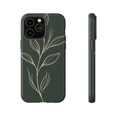 Green Tough Phone Case for iPhone - Deep Moss Willow