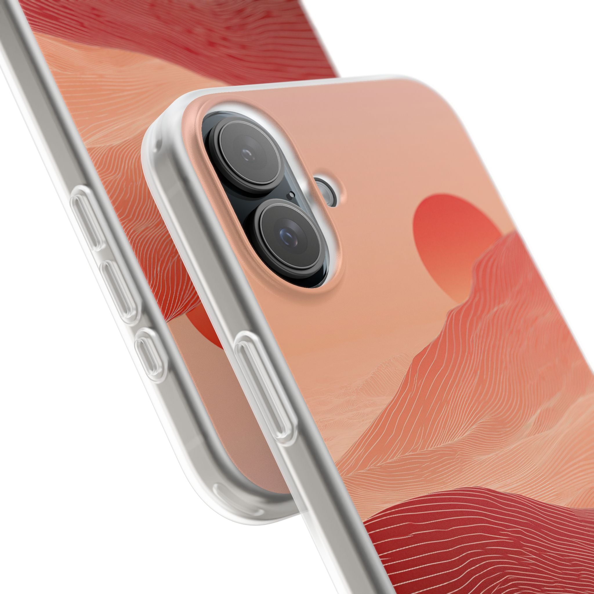 Red Lite Phone Case for iPhone - Crimson Ridge Lines