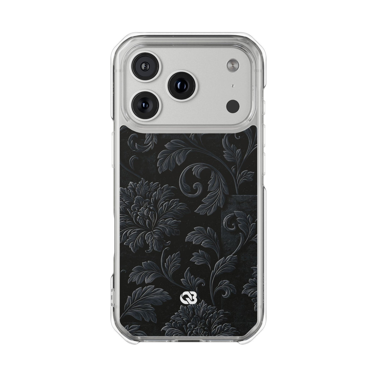 Obsidian Damask · Clear Impact Magnetic Phone Case for iPhone ·  Black