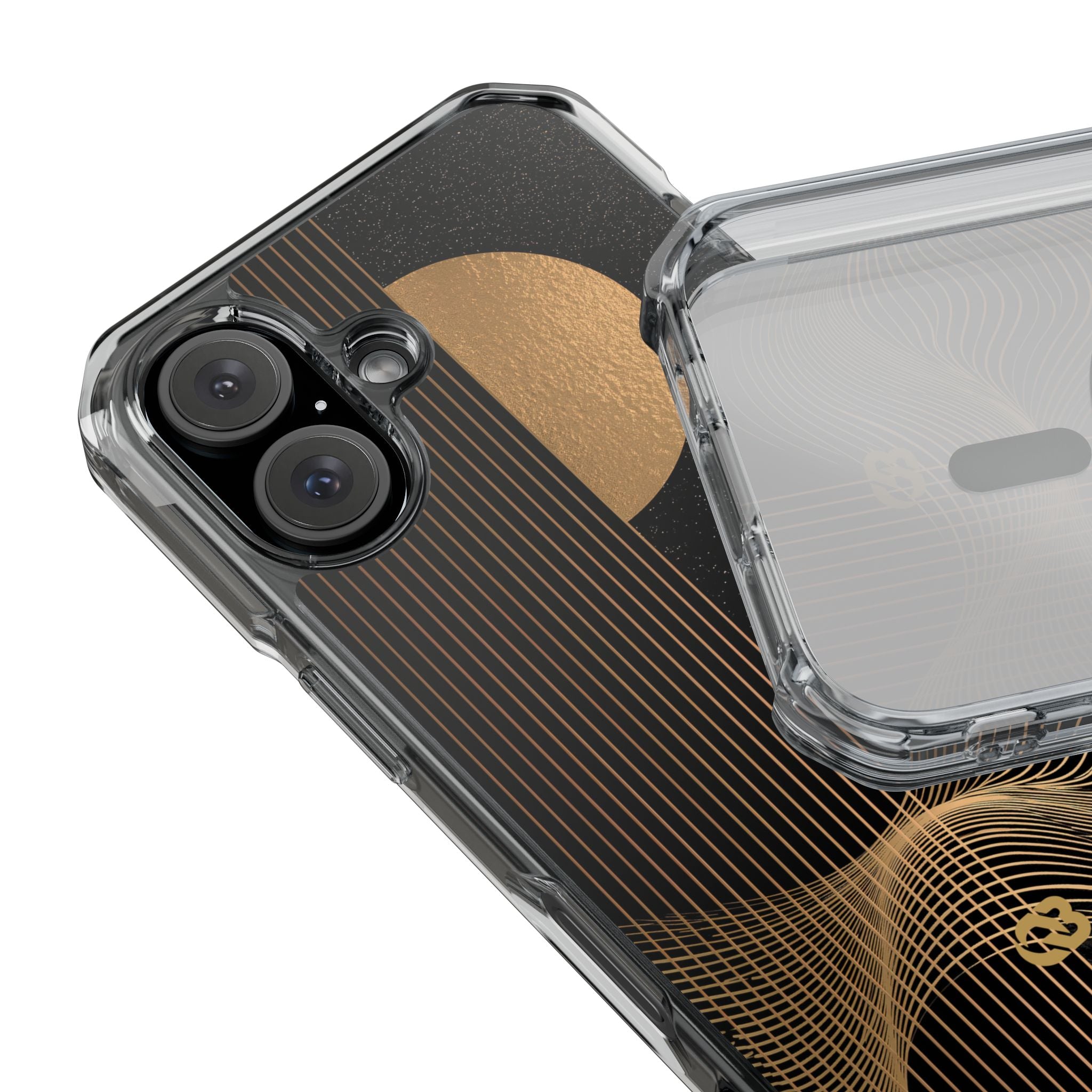 Gold Impact MagSafe Phone Case for iPhone - Gilded Obsidian Dunes