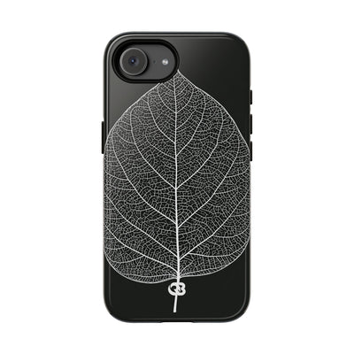 Monochrome Leaf Skeleton · Tough Phone Case for iPhone · Black