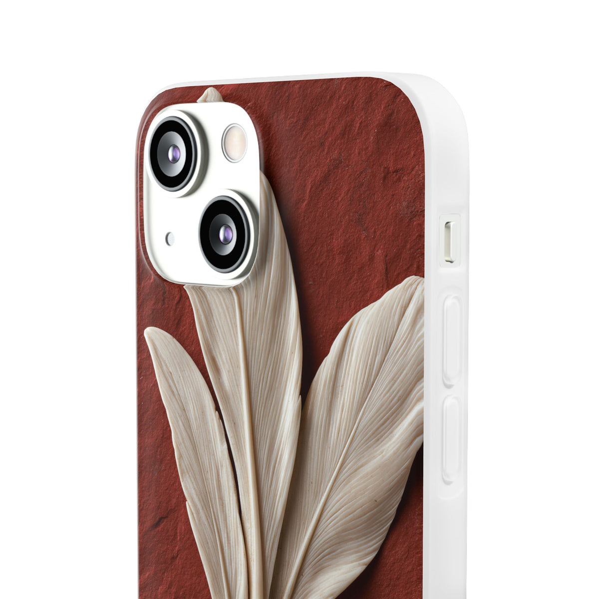 Carved Ivory Plume · Lite Phone Case for iPhone ·  Red