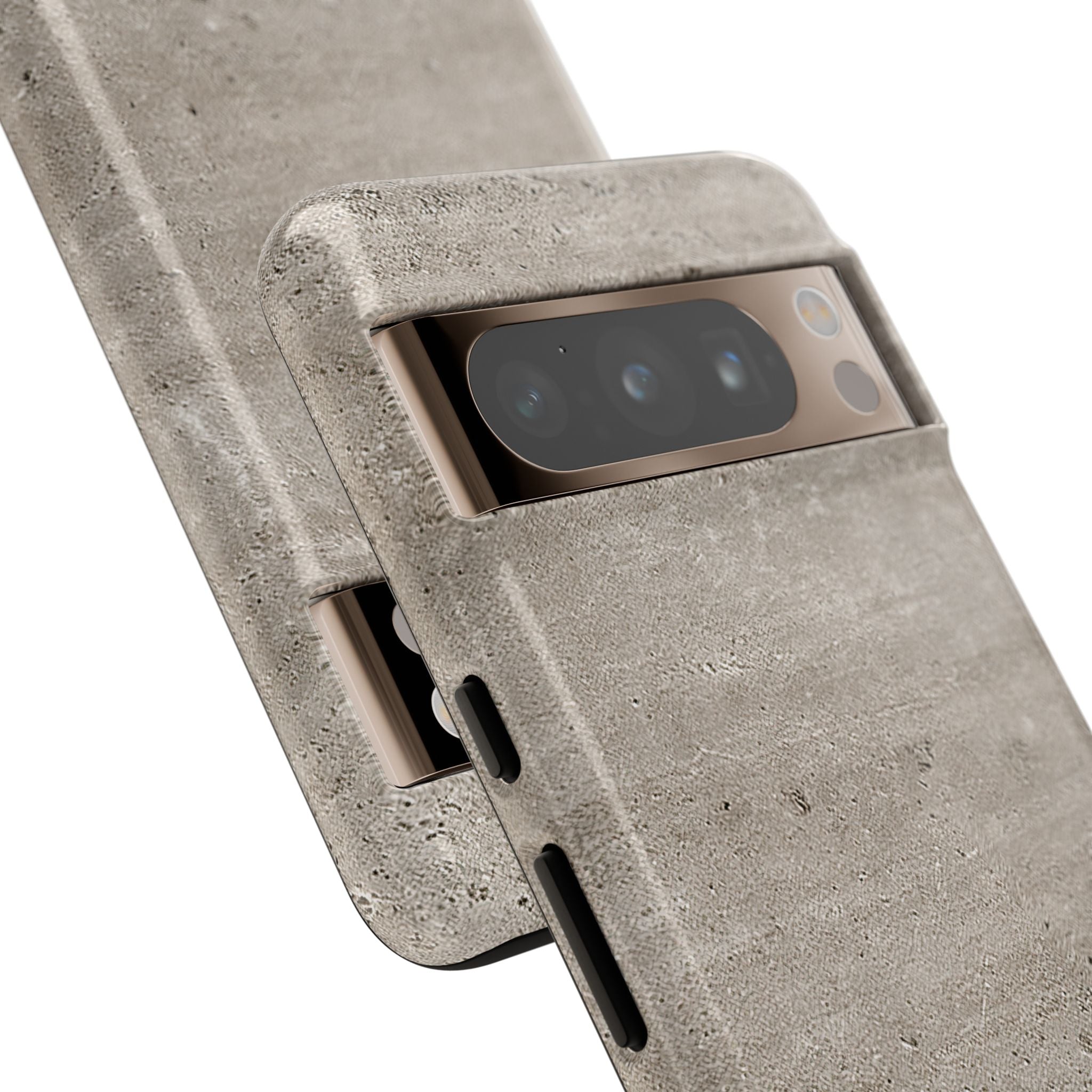 Grey Tough Phone Case for Google Pixel - Brutalist Stone Grit