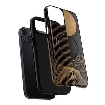 Gold Tough 2.0 Magsafe Phone Case for iPhone - Gilded Obsidian Dunes