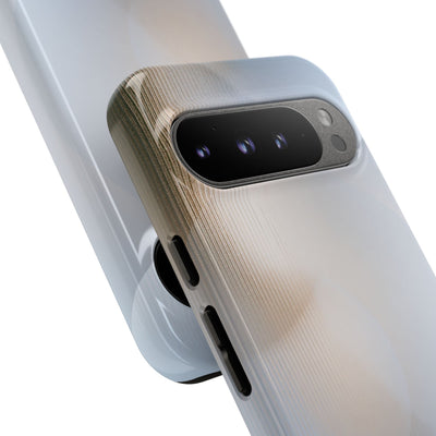 White Tough Phone Case for Google Pixel - Frosted Ribbed Sphere