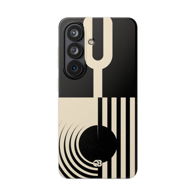 Black Lite Phone Case for Samsung - Ivory Signal Grid