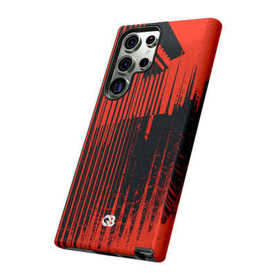 Red Tough Phone Case for Samsung - Crimson Brutalist Distortion