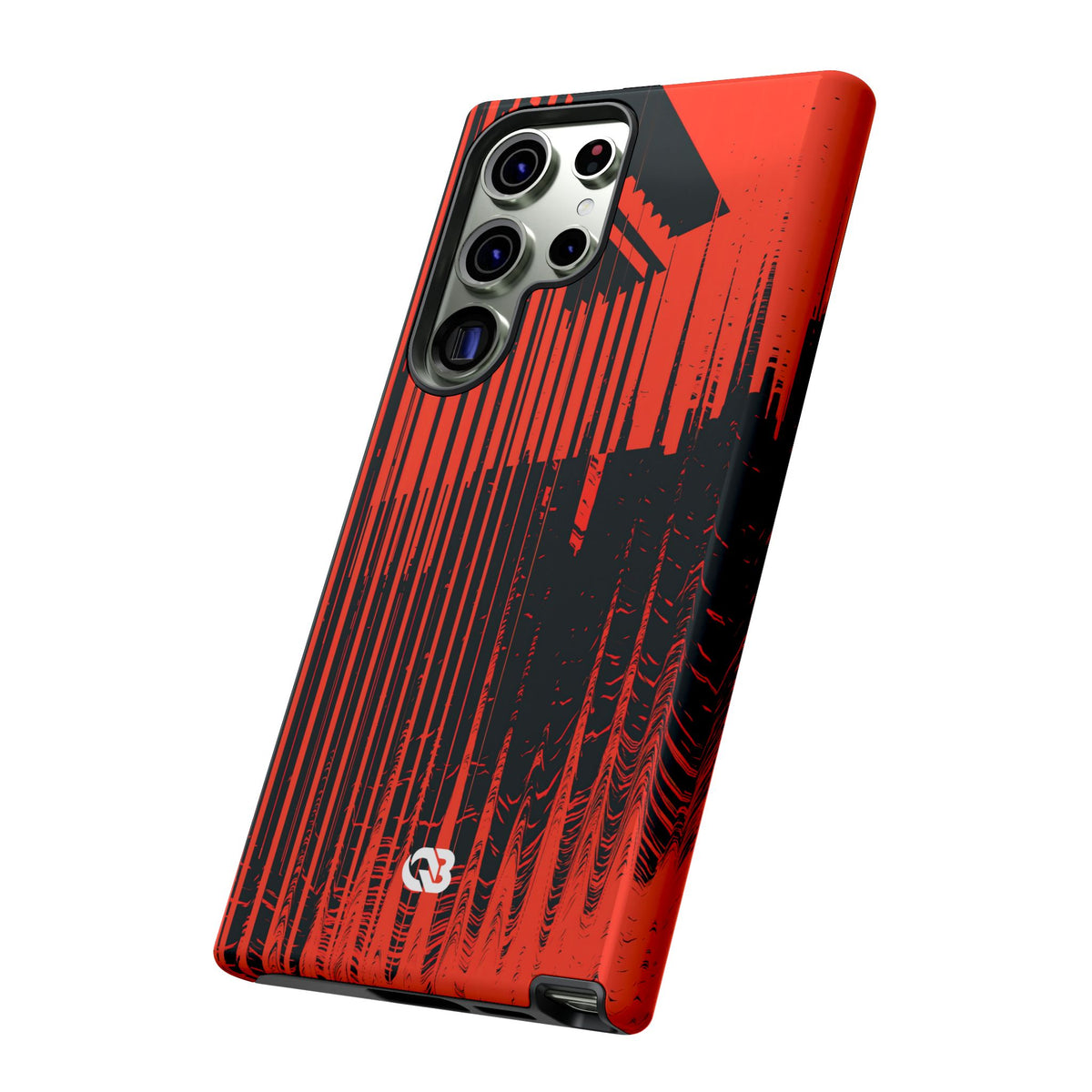 Red Tough Phone Case for Samsung - Crimson Brutalist Distortion