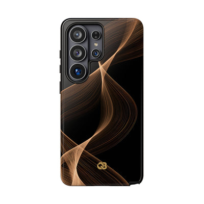 Brown Tough Phone Case for Samsung - Copper Silk Wave