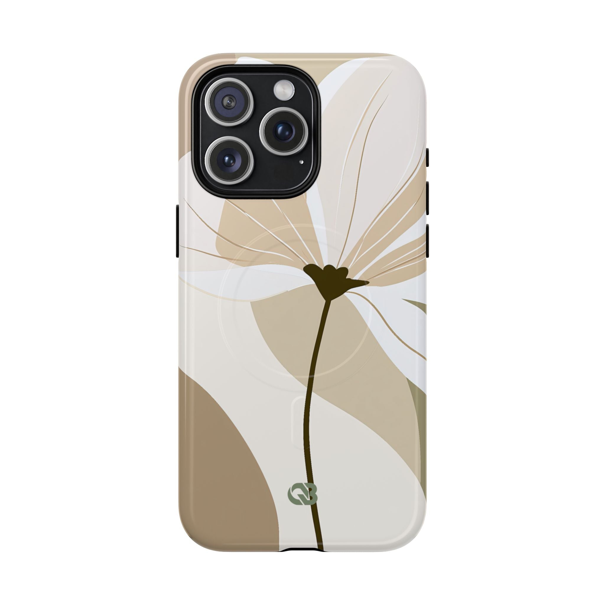 Beige Tough 2.0 Magsafe Phone Case for iPhone - Sage Linen Magnolia