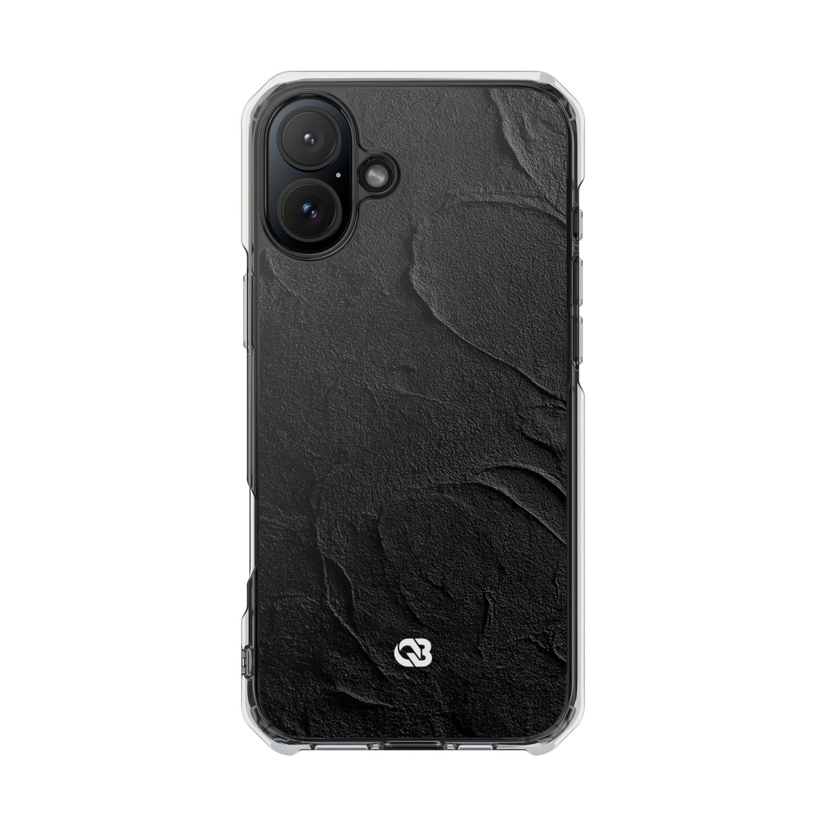 Obsidian Stucco Relief · Clear Impact Magnetic Phone Case for iPhone ·  Black