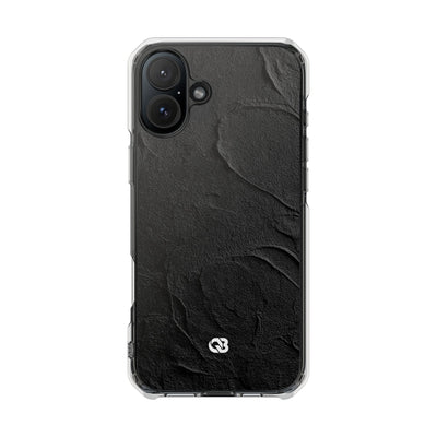 Obsidian Stucco Relief · Clear Impact Magnetic Phone Case for iPhone ·  Black