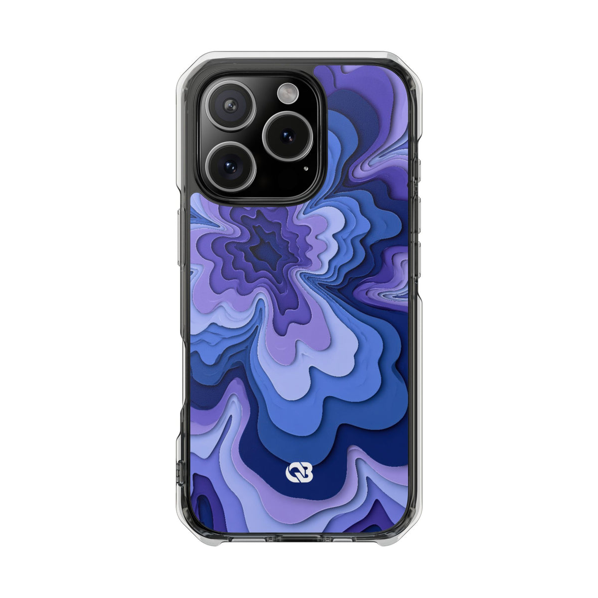 Periwinkle Strata Bloom · Clear Impact Magnetic Phone Case for iPhone · Purple