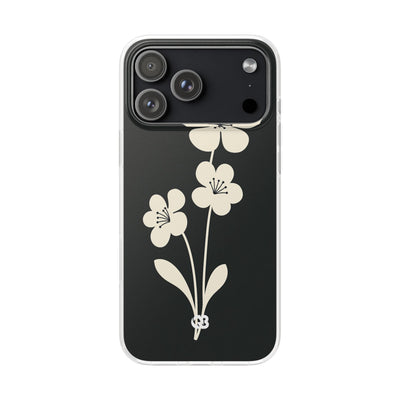 Black Lite Phone Case for iPhone - Obsidian Cream Bloom
