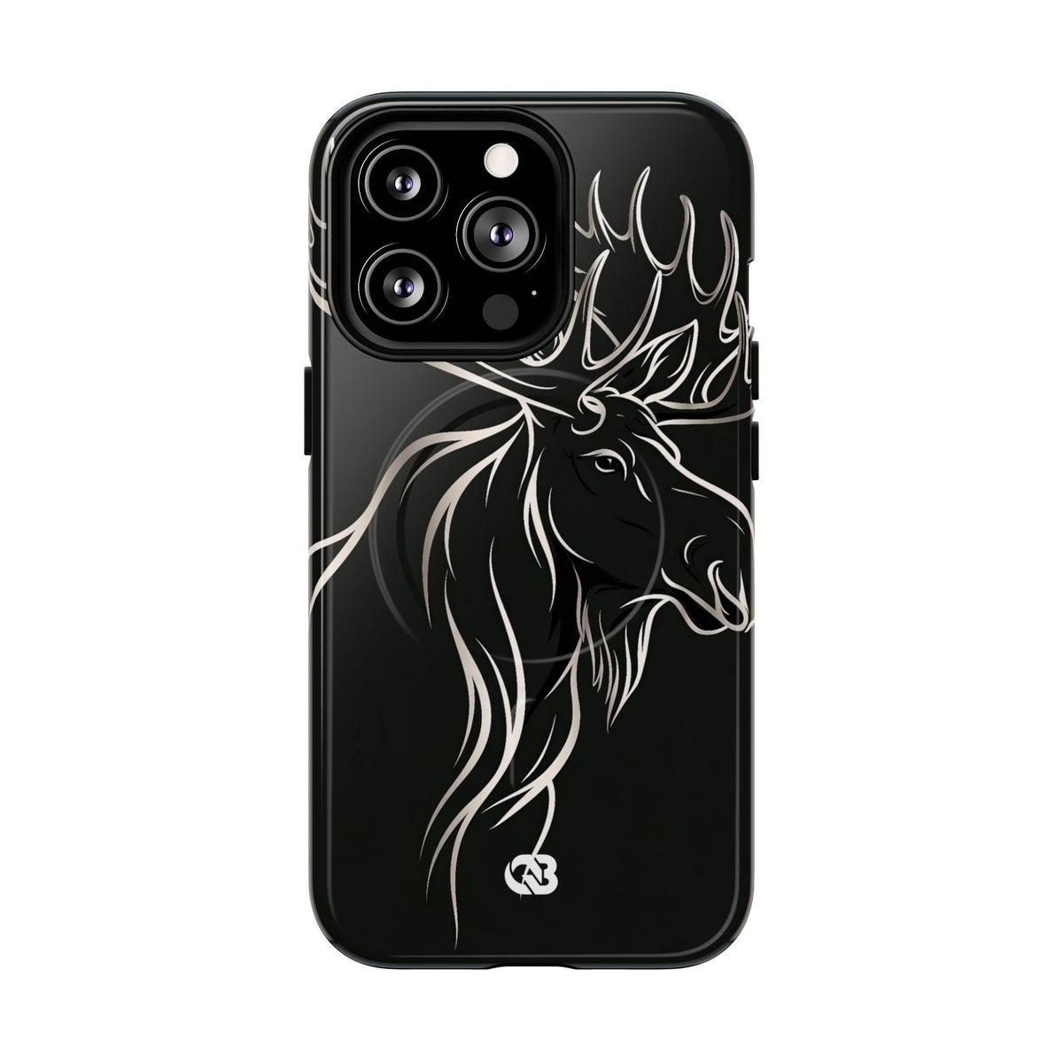 Nordic Moose Contour · Tough 2.0 Magnetic Phone Case for iPhone · Black