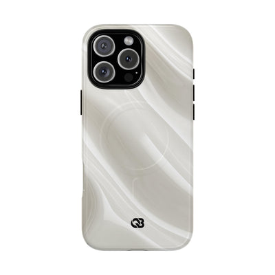 White Tough 2.0 Magsafe Phone Case for iPhone - Polished Ivory Wave