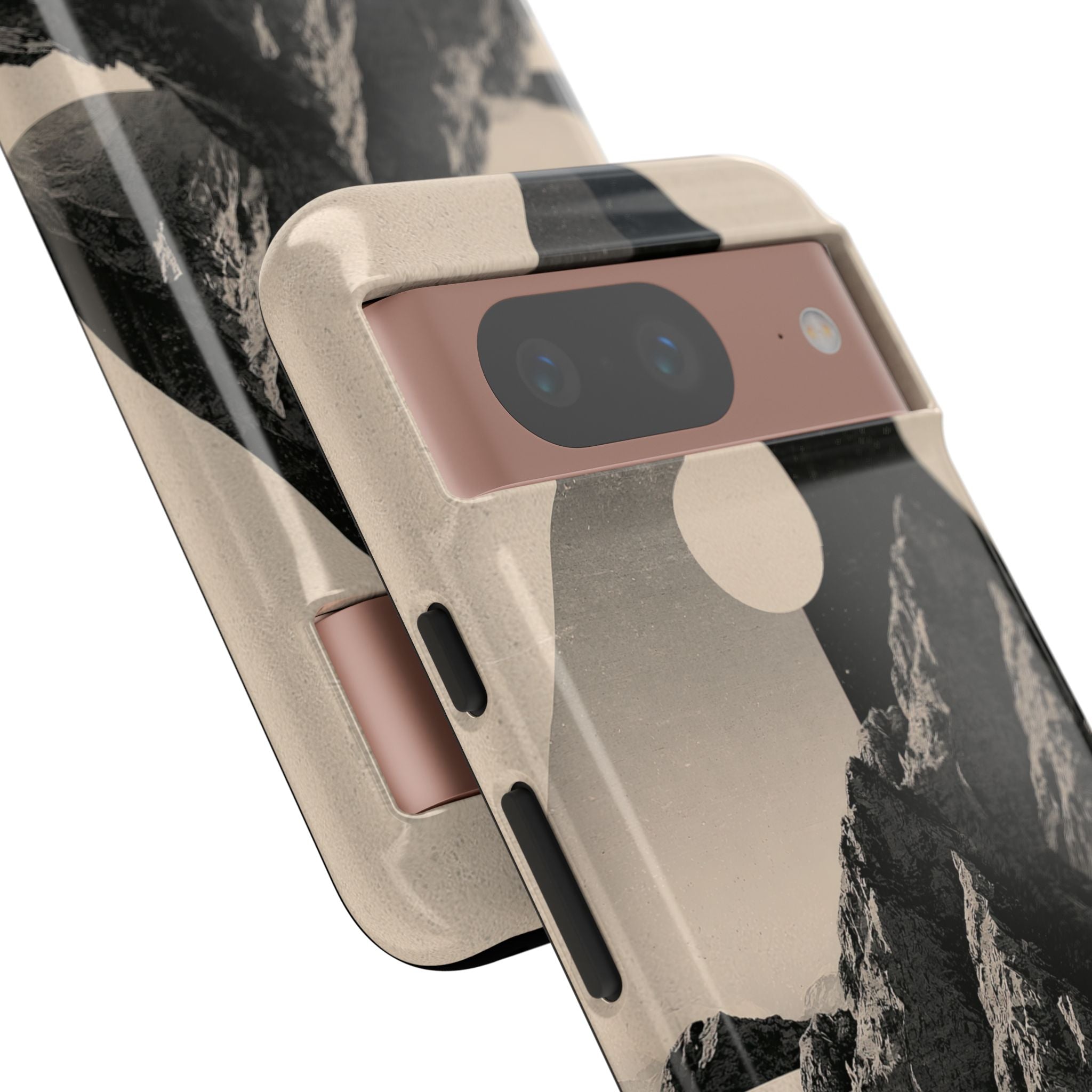 Beige Tough Phone Case for Google Pixel - Obsidian Summit Parchment