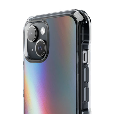 Prismatic Ray · Clear Impact Magnetic Phone Case for iPhone · Blue
