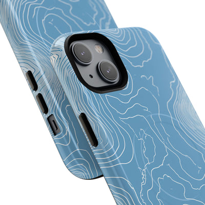 Blue Tough 2.0 Magsafe Phone Case for iPhone - Glacial Ridge Topo