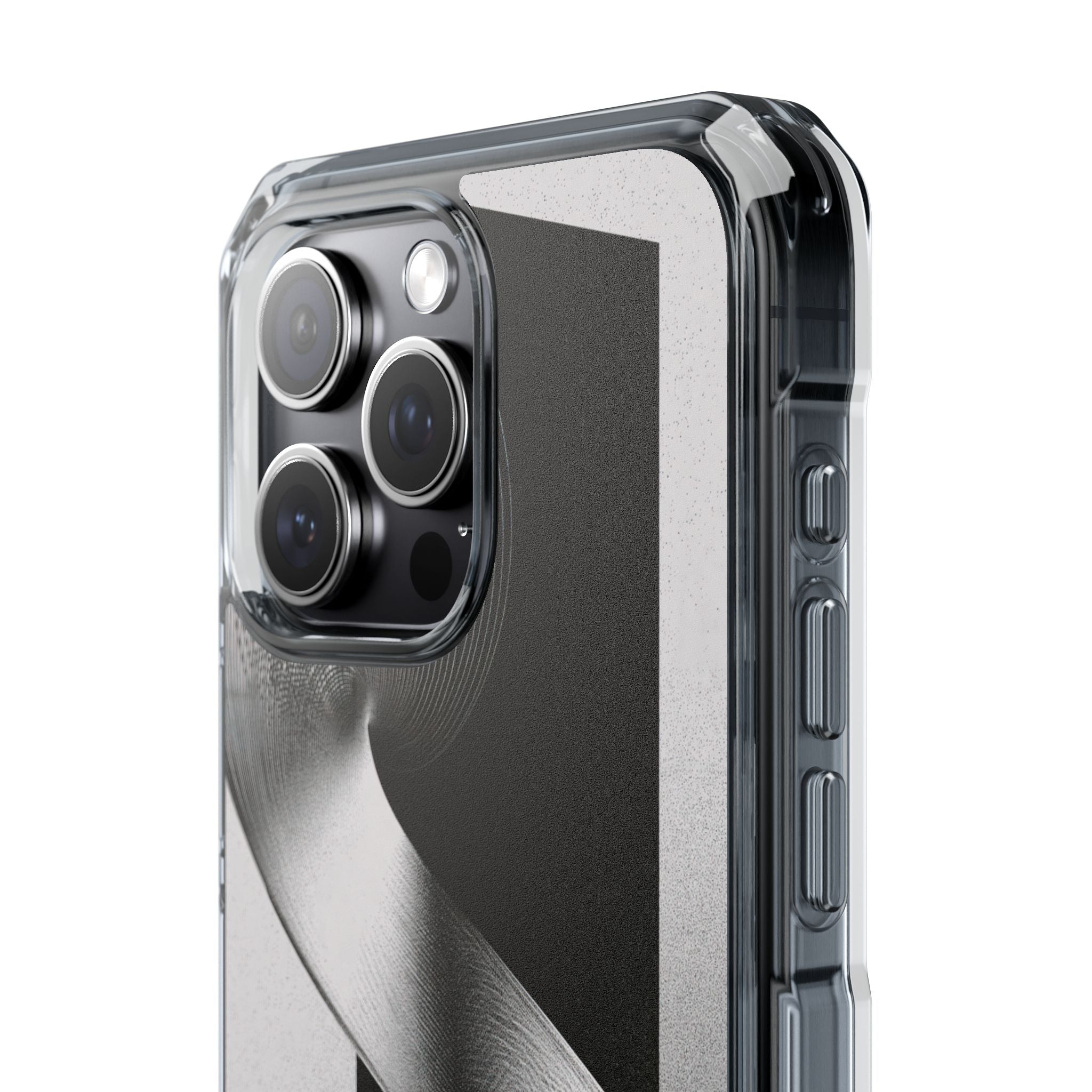 Grey Impact MagSafe Phone Case for iPhone - Obsidian Moiré Wave