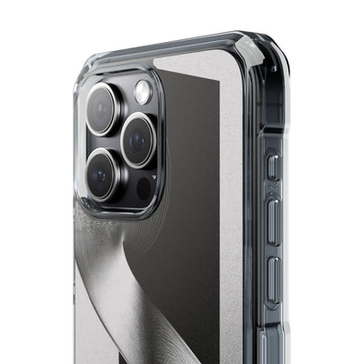 Grey Impact MagSafe Phone Case for iPhone - Obsidian Moiré Wave