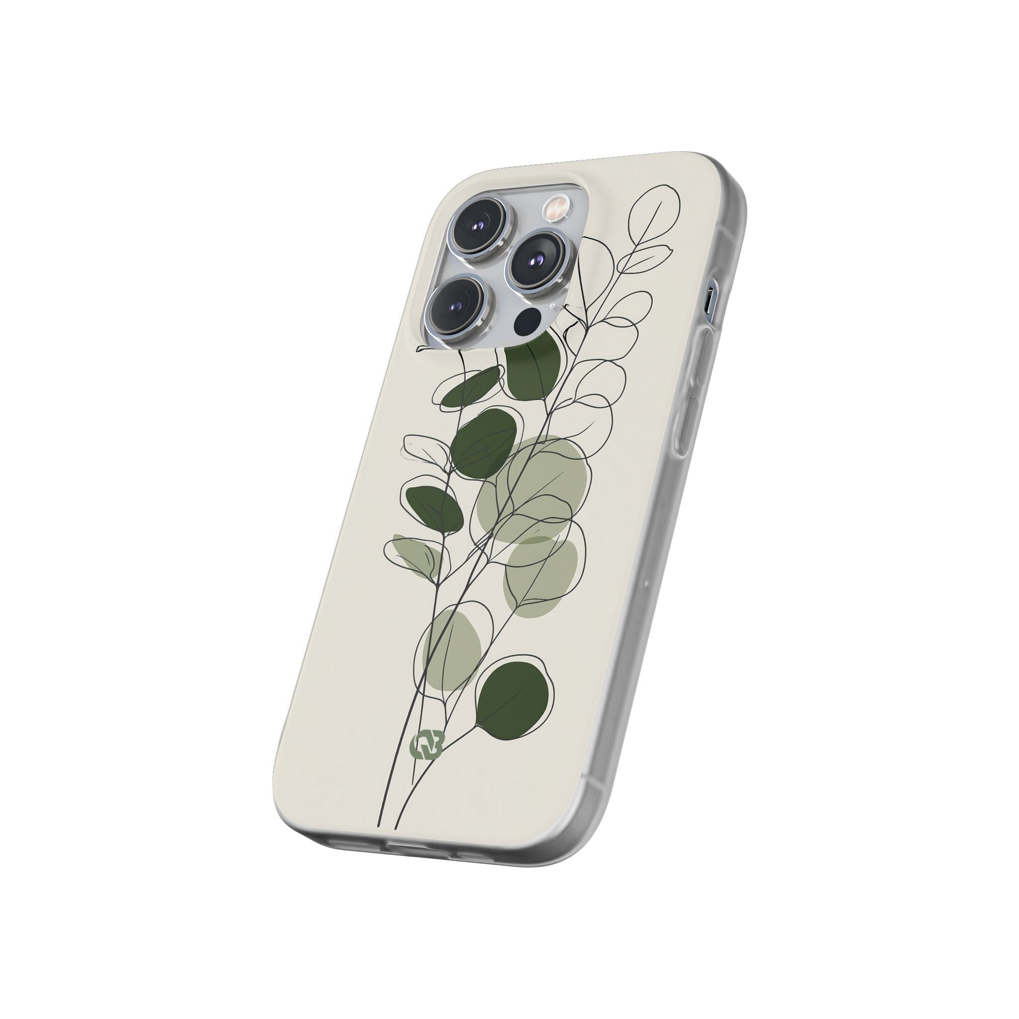 Green Lite Phone Case for iPhone - Muted Eucalyptus Sketch
