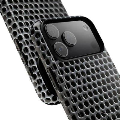 Brushed Perforated Steel · Tough 2.0 Magnetic Phone Case for iPhone · Silver