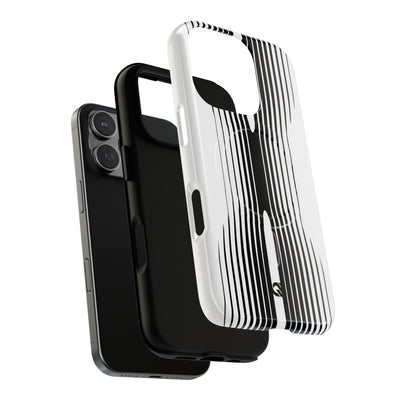 White Tough 2.0 Magsafe Phone Case for iPhone - Kinetic Mono Distortion