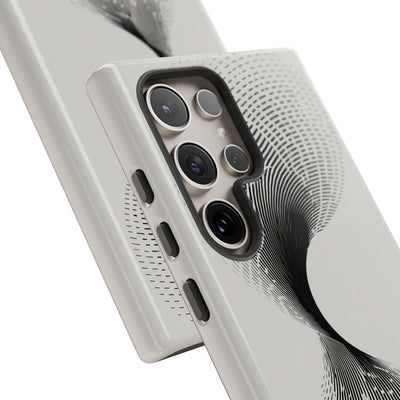 White Tough Phone Case for Samsung - Linear Torsion Grid