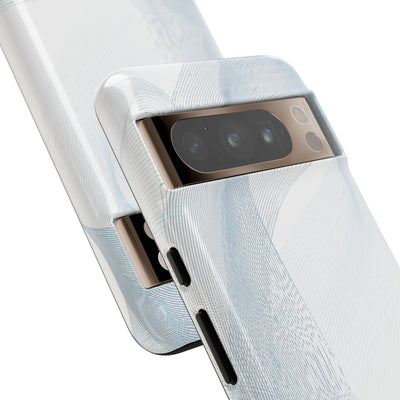 White Tough Phone Case for Google Pixel - Arctic Line Current